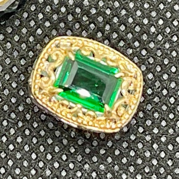 Michael Valitutti Gems en Vogue double sided green gemstone CHARM 925 silver 18k - Picture 2 of 7